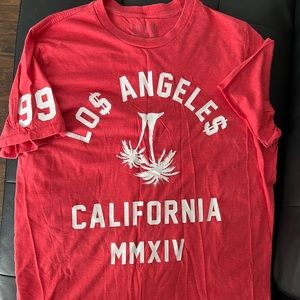 Men X-Large Free State Red&white shirt- “Los Ángeles California MMXIV “print